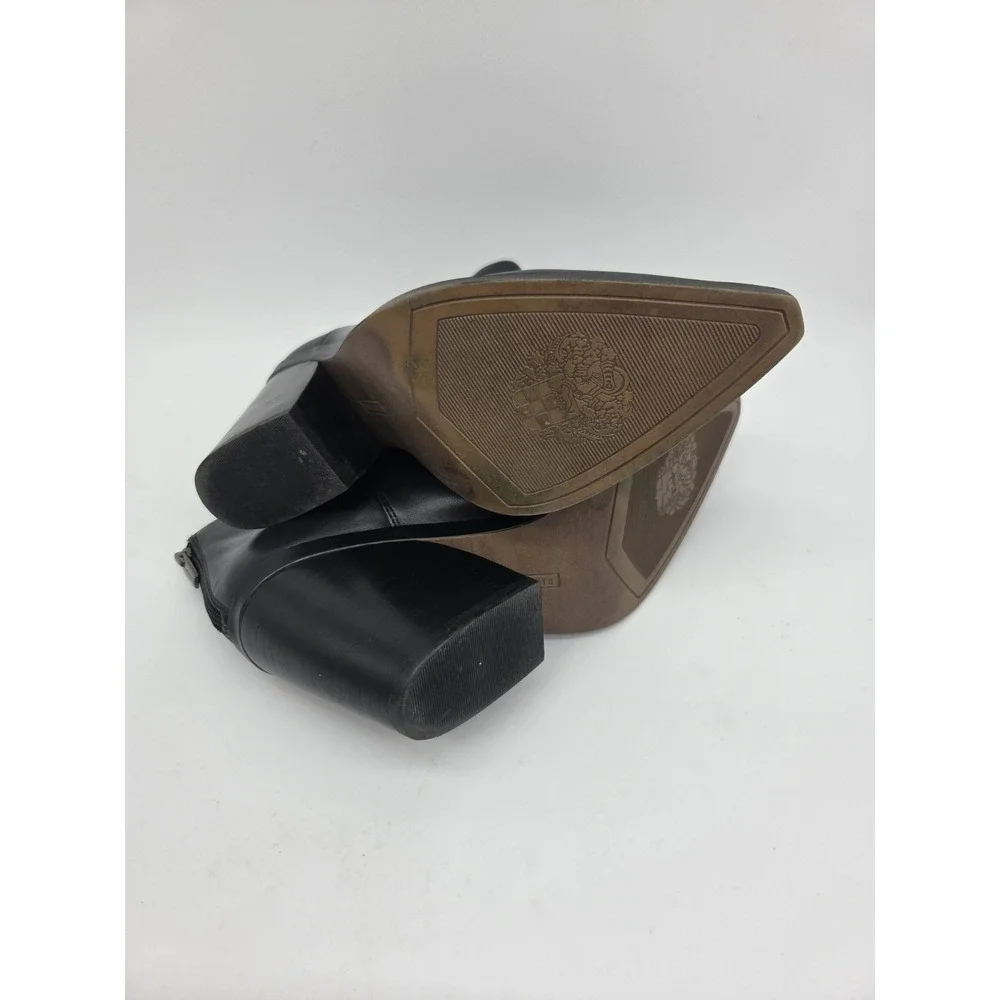 Vince Camuto Womens Size 10 M Black Leather Zip Ankle Fashion Boots Bootie